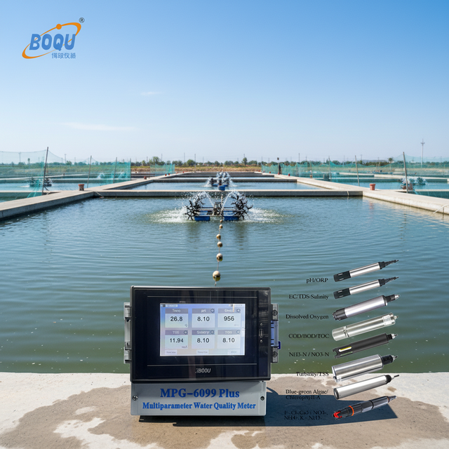 For Water Quality Control for Aquaculture IoT-Based EC pH DO TDS Digital Sensors 7-inch Color Touch Screen High Quality Water