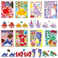 8 pièces de haute qualité Kawaii personnalisé Animal autocollant décoratif Original mer créature visage Swap ensemble autocollants