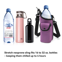 Porte-bouteille d'eau en néoprène et sac isotherme avec poche pour téléphone et sangle réglable pour la marche, couleur personnalisée