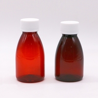 Venta caliente 100mL 120ml 3oz 4oz Botellas de plástico PET ámbar para champú de loción de jarabe para la tos; Contenedor de botella magra