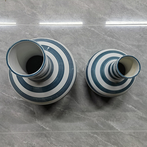 <span class=keywords><strong>Vase</strong></span> en céramique transparente <span class=keywords><strong>bleu</strong></span> <span class=keywords><strong>turquoise</strong></span> à rayures, style Art déco de Jingdezhen, décoration moderne pour la maison, <span class=keywords><strong>vase</strong></span> de table pour mariage - Product Image 4
