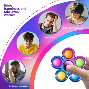 Fidget <span class=keywords><strong>Spinner</strong></span> <span class=keywords><strong>Bubble</strong></span> Popper 2 en 1, jouet sensoriel Pop Push, <span class=keywords><strong>spinner</strong></span> manuel, anti-stress, en plastique, cadeau pour enfants et adultes - Product Image 4