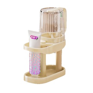 <b>Toothbrush</b> <b>Holder</b> With Cup Storage Space Saving Bathroom Organizer For Toothpaste And Accessories - Product Image 4