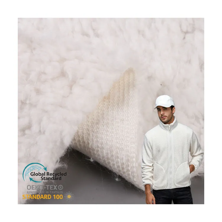 ผลิตแปรงนุ่มสบาย Weft Solid Fleece การ์เม้นท์100% โพลีเอสเตอร์ Sherpa ขนแกะผ้า