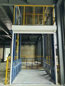 Tùy chỉnh nhỏ thang máy thủy lực 2 tấn hướng dẫn đường sắt thủy lực vận chuyển hàng hóa thang máy cho các nhà máy giá cả phải chăng kho thang máy thủy lực - Product Image 5