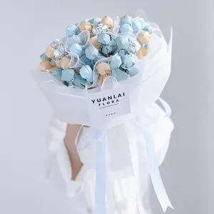 JAYWOOD – rouleau de bouquet de fleurs fraîches hansu coréen double face, papier d'emballage imperméable et multicolore