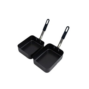 Two Piece Aluminum <b>Lunch</b> Box <b>Set</b> Non Stick Coated Portable Outdoor Bento Box Rectangle Black One Compartment - Product Image 2
