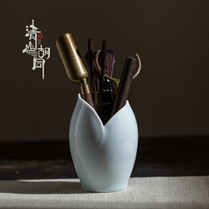 Juego de Utensilios de Cerámica Yingqing para Ceremonia del Té de Loto, Seis Caballeros, 6 Piezas, Utensilios de Té Kung Fu con Cuchara, Cepillo, Pinzas, Aguja - Product Image 1