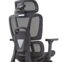 Chaise de bureau ergonomique moderne à hauteur réglable, design exécutif, tissu en maille blanche personnalisé, base en acier inoxydable, pliable, pour la maison