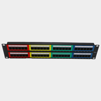 Panneau de brassage 48 ports RJ45 coloré pour montage en rack | 2U 19" Cat6/Cat5e UTP non blindé |   Gestion des câbles réseau pour les télécommunications