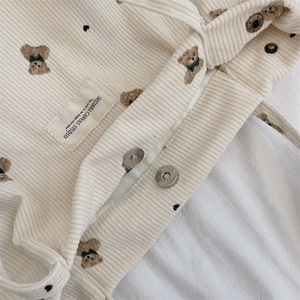Sac à bandoulière portable en velours côtelé grande capacité <span class=keywords><strong>pour</strong></span> <span class=keywords><strong>femme</strong></span>, motif ours de dessin animé, avec deux sangles et doublure en polyester, sac fourre-tout <span class=keywords><strong>pour</strong></span> étudiantes - Product Image 6