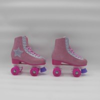Chaussures de patin à roulettes en cuir Yijiu Bluetooth avec lumière de la semelle et roue clignotante en PU