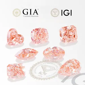 สีชมพู Lab ปลูกเพชร CVD HPHT GIA IGI ได้รับการรับรอง 1CT 4CT รูปไข่ Pear H VVS VVS1 VVS2 หลวมเพชรธรรมชาติหินเครื่องประดับที่กําหนดเอง