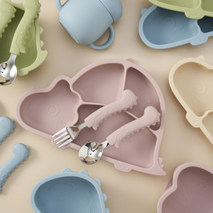 Juego de Alimentación para Bebés de Silicona de Grado Alimenticio, Libre de BPA, Plato de Succión Antideslizante y Vaso para Beber - Product Image 3