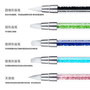 Dual-Head Silicone Nail Art Pen Drawing Hollow Carving Embossing Dotting Tool Rhinestone Acrylic Handle Manicure Salon Wholesale - Product Image 4