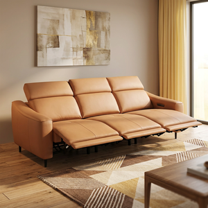 Modern <span class=keywords><strong>3</strong></span> Kişilik Deri Elektrikli Yatar Koltuk, Ayarlanabilir Başlık ve USB Girişi ile Oturma Odası Kanepe Ev Mobilyası - Product Image 4