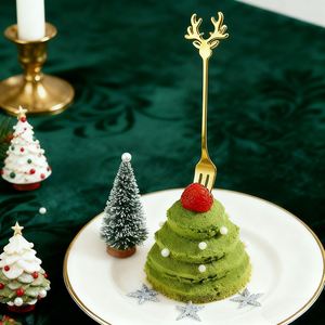 Cuillère à café créative en forme de cerf de Noël, fourchette à fruits, cuillère à café en acier inoxydable, fourchette à dessert pour cadeaux, mariages, restaurants - Product Image 4