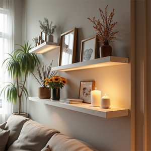 Grand mur de rangement Décor moderne Étagères de supermarché en bois Étagères flottantes Petites - Product Image 1
