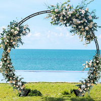 Arche de mariage ronde en métal pour extérieur, support circulaire pour fleurs et ballons, idéal pour cérémonies, fêtes, événements de jardin, vente en gros