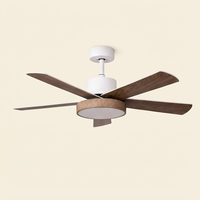 Ventilateur de plafond silencieux ProBreeze 48 pouces, 5 pales, 6 vitesses, lumière LED à intensité variable, télécommande, design moderne, chambre à coucher, garantie 5 ans