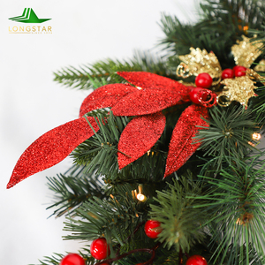 Guirlandes de Noël de luxe OEM ODM 2025, nouveau design, décoration murale, couronne de Noël floquée pour la maison - Product Image 4