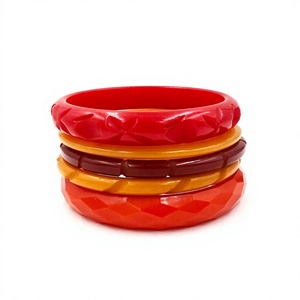 High Quality Resin Carved <b>Bangle</b> <b>Bracelets</b> Plant Pattern Multicolor Acrylic Stylish Design Unisex Fashion Unique Jewelry Woman - Product Image 5