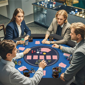 Hiện đại 48 \ "gấp Poker bảng cho 8 người chơi kế Casino kiểu blackjack & Texas Hold'em tính năng lưu trữ di động làm MDF - Product Image 4