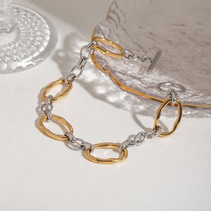 Fashion Jewelry <b>Stainless</b> <b>Steel</b> Gold and Silver Double Color China Bracelet Women Handmade OT Buckle <b>Stainless</b> <b>Steel</b> Bracelet - Product Image 3