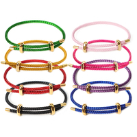 Bracelet DIY de style simple, fermoir coulissant réglable de luxe, bracelet en corde coloré, bracelet en acier inoxydable imperméable