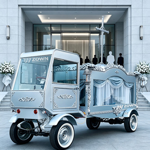 Voiture funèbre ornée ZOWN avec décor argenté et fenêtre en verre trempé pour événement funéraire solennel - Product Image 1