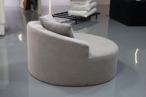 Sofá Individual, Y02 Sofá Cama Redondo Minimalista con Cubierta de Cuero PU para Oficina y Vestíbulo de Hotel, Reclinable Ajustable para Apartamento - Product Image 3