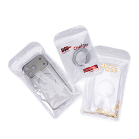 Sac à fermeture éclair en film plastique transparent imprimé pour étui de téléphone magnétique, câble de charge USB, protection d'écran en verre trempé