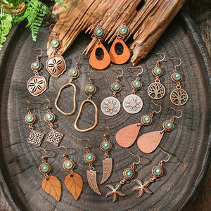 Bohemian Geometric <b>Drop</b> Earrings Alloy Antique <b>Bronze</b> Plated Women's Fashion Jewelry - Product Image 1