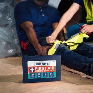 Trousse de premiers secours en métal pour chantier et entrepreneurs - Conforme à la norme OSHA, boîte robuste pour camions de travail, flotte, industrie - Product Image 5