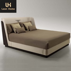 Muebles de dormitorio de estilo italiano Cuero de <span class=keywords><strong>vaca</strong></span> Villa de madera <span class=keywords><strong>Cama</strong></span> de lujo Camas de tamaño amable - Product Image 2