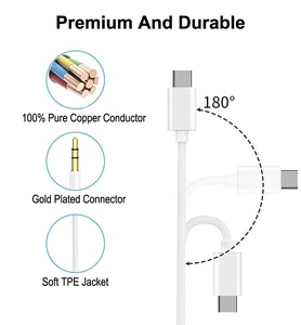 1m USB C Type C à 3.5mm Casque Audio Aux <span class=keywords><strong>Jack</strong></span> Câble stéréo de voiture pour iPhone 15 16 Pro Max Samsung <span class=keywords><strong>Galaxy</strong></span> S25 S24 S23 S22 <span class=keywords><strong>S21</strong></span> - Product Image 4