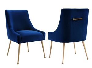 Xingying phong cách hiện đại trong nhà ăn nâng ghế đương đại màu xanh chần sợi vải nhung kim loại chân cung cấp móng tay bao gồm vẻ đẹp - Product Image 4