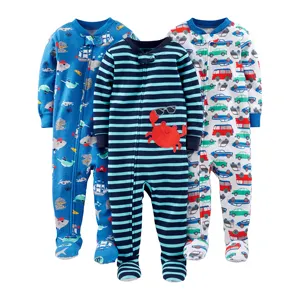 2024 Happy Alledaagse Bamboe Viscose Zachte Baby Jumpsuit Pyjama Pasgeboren Slaper Onesie Jongen Meisje Kleding Bedrukt Custom Baby Rompe