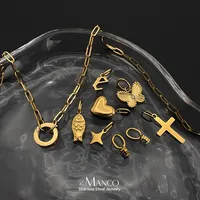 Chaîne à maillons minimaliste en acier inoxydable EMANCO pour femme, pendentifs DIY, breloque papillon, bijoux de mode pour le quotidien, vente en gros en dropshipping
