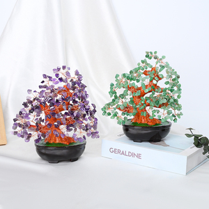 Wholesale Natural Healing Crystal Crafts Drilled Chips Crystal <b>Potted</b> Money <b>Tree</b> for Decoration - Product Image 4