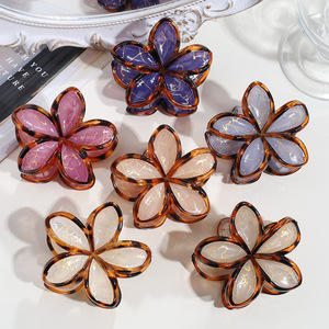 Pinzas de Pelo de Plástico con Flores para Vacaciones de Verano 2026, Pinzas de Pelo de Plumeria para Mujer, Accesorios para el Cabello - Product Image 2