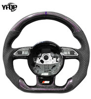 Volant en fibre de carbone mat YFQP pour Audi TT TTS TTRS R8 en cuir noir, origine Guangdong