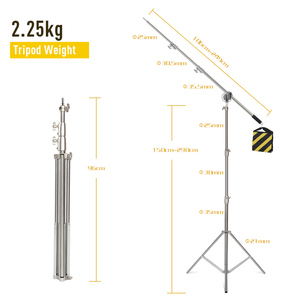 Support d'éclairage pliable en acier inoxydable de 2,9 m, trépied pour projecteur <span class=keywords><strong>Magic</strong></span> Leg, support C pour <span class=keywords><strong>studio</strong></span> photo - Product Image 3
