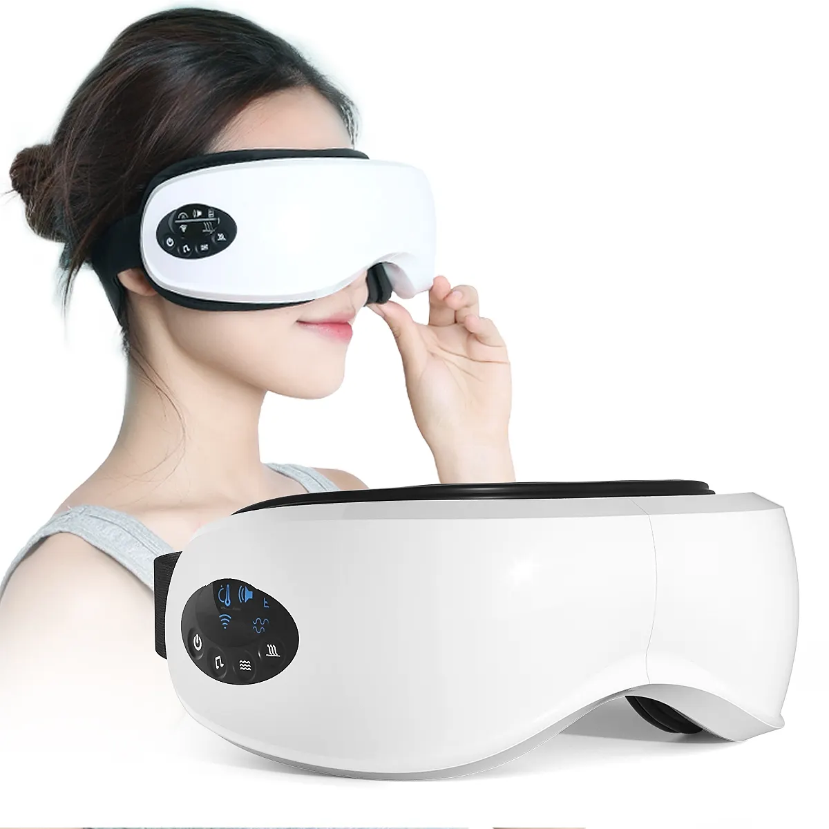 Eye Care Electric Eye Massager Heated Vibration Eye Massager Device Heat Compression Rechargeable Smart