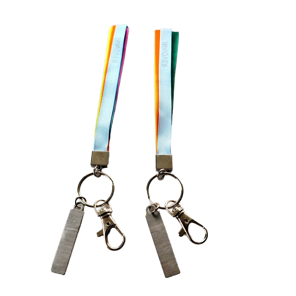Custom Logo New Key Chain Carabiner Lanyard Satin Short Hand Wrist Phone Strap Backpack Pendant Lanyard Image 2