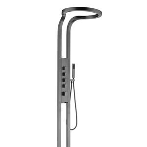 Système de robinet numérique à LED avec massage thermostatique, cinq fonctions, acier inoxydable, douche pluie cascade. - Product Image 4