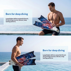 Ailerons de plongée libre <span class=keywords><strong>Film</strong></span> Leaderfins C4 V3 avec autocollant motif Scuba et logo – Équipement de plongée - Product Image 3