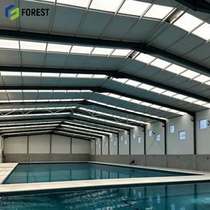 Structure en acier modulaire préfabriquée à grande portée pour piscine, structure de salle de natation à forte charge, équipement aquatique commercial - Product Image 1