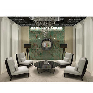 Dalles murales en pierre naturelle polie de luxe pour la décoration de villas, granit amazonite turquoise, marbre vert amazonite rétroéclairé - Product Image 1