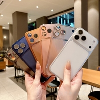 Coque de téléphone portable en TPU mat antichoc pour iPhone 17 Air 16 15 14, avec dos transparent et film protecteur d'appareil photo
